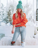 Ready Set Snow Turtleneck Knit Sweater - Orange - FINAL SALE Ins Street