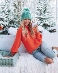 Ready Set Snow Turtleneck Knit Sweater - Orange - FINAL SALE Ins Street