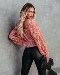 Ready To Mingle Cropped Lace Peplum Blouse - Blush - FINAL SALE Ins Street