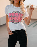 Rebel Rebel Cotton Blend Distressed Bowie Tee Ins Street