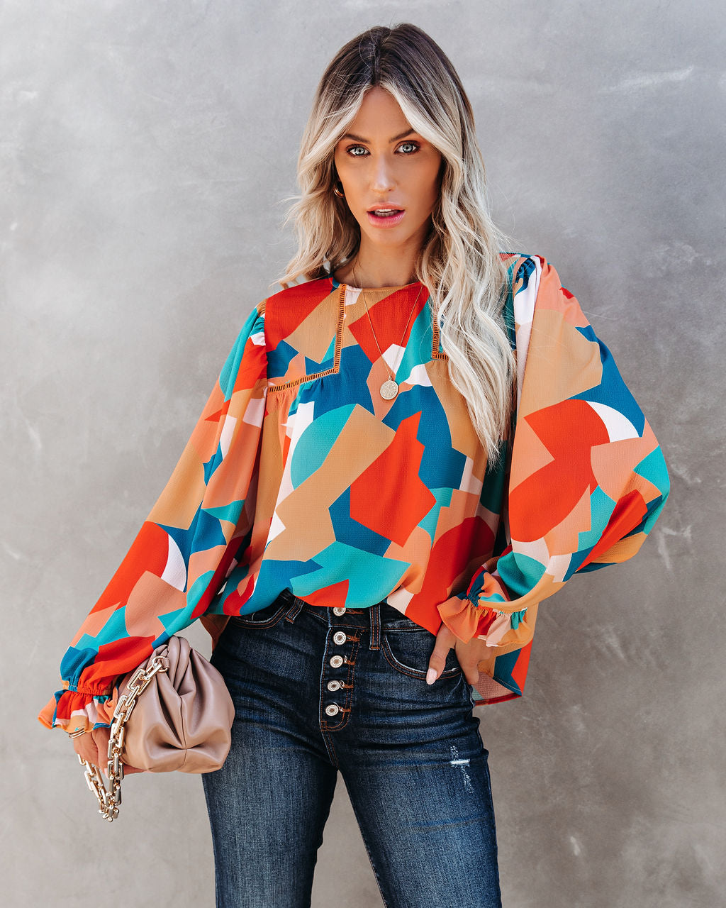 Reed Abstract Print Blouse - FINAL SALE Ins Street