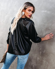 Regal Faux Leather Top - Black - FINAL SALE Ins Street