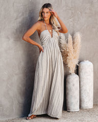 PREORDER - Renesmae Pocketed Halter Maxi Dress Ins Street