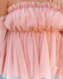 Renley Off The Shoulder Tulle Blouse - Blush Ins Street