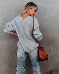 Repeat After Me Knit Sweater - Heather Grey Ins Street