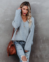 Repeat After Me Knit Sweater - Heather Grey Ins Street