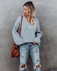 Repeat After Me Knit Sweater - Heather Grey Ins Street