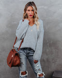 Repeat After Me Knit Sweater - Heather Grey Ins Street