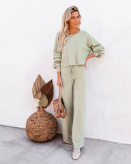 Rexa Wide Leg Knit Pants - Sage Ins Street