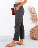 Ride Slow Cotton Pocketed Pants - Washed Black - FINAL SALE Ins Street