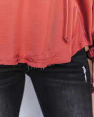 Riker Satin Frayed Blouse - Terracotta - FINAL SALE Ins Street