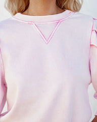 Rilie Cotton Puff Sleeve Sweatshirt - Dusty Pink Ins Street