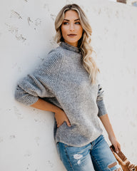 Roasty Toasty Mock Neck Sweater - Heather Grey Ins Street