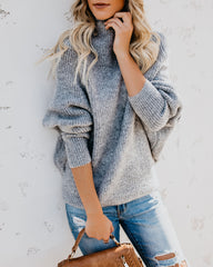 Roasty Toasty Mock Neck Sweater - Heather Grey Ins Street