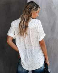 Rocco Button Down Polka Dot Blouse Ins Street