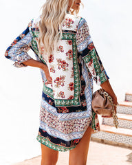 Rochester Printed Satin Button Down Tunic Ins Street