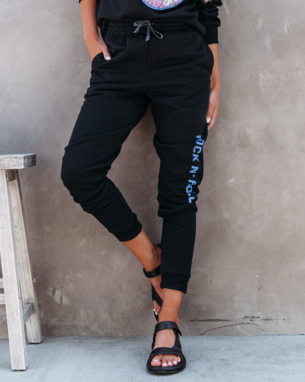 Rock N' Roll Cotton Blend Pocketed Joggers Ins Street