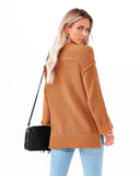 Rodney Cotton Henley Sweater - Camel Ins Street