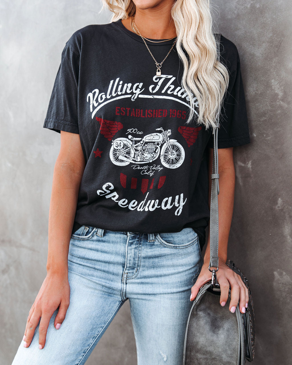 Rolling Thunder Speedway Cotton Motorcycle Tee Ins Street