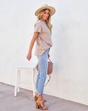 Rollins Striped Cotton Tee - Taupe Ins Street