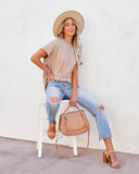Rollins Striped Cotton Tee - Taupe Ins Street