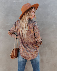 Roscoe Printed Satin Button Down Blouse Ins Street