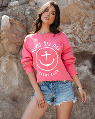 Rose All Day Yacht Club Cotton Blend Sweatshirt Ins Street