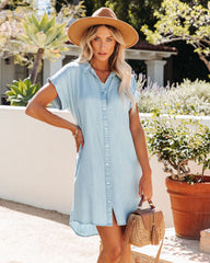 Ryan Chambray Button Down Dress - Light Wash Ins Street