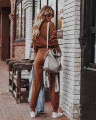 Ryker Pocketed Half Zip Knit Jumpsuit - Camel Ins Street