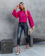 Saba Floral Textured Crop Blouse - Magenta Ins Street