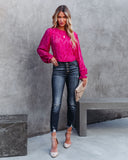 Saba Floral Textured Crop Blouse - Magenta Ins Street