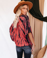 Saline Tie Dye Button Down Kimono Top - Salmon Ins Street