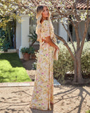 Sanae Floral Ruffle Cutout Maxi Dress - Pale Yellow SALT-001