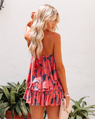 Sarasota Strapless Floral Ruffle Romper MUST-001