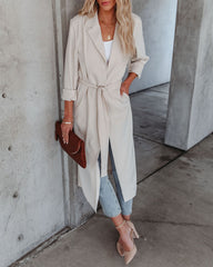 Saskia Pocketed Lightweight Trench Coat - Cream Ins Street