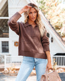 Scooter Cotton Blend Pocketed Sweater - Brown Ins Street