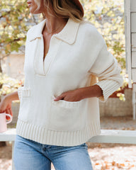 Scooter Cotton Blend Pocketed Sweater - Ivory Ins Street