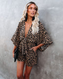 Scratch That Printed Pocketed Tie Romper - Camel Ins Street