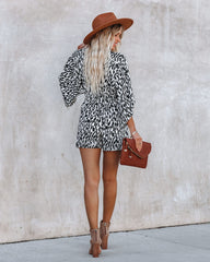 Scratch That Printed Pocketed Tie Romper - White Ins Street