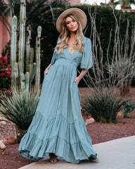 PREORDER - Seafoam Season Pocketed Tiered Maxi Dress - Seafoam Ins Street