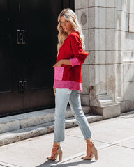 Shades Of Love Pocketed Button Down Knit Cardigan Ins Street