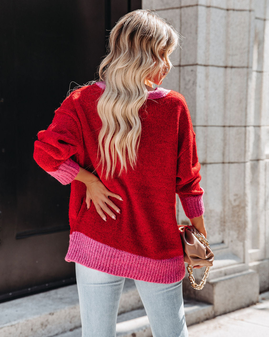Shades Of Love Pocketed Button Down Knit Cardigan Ins Street