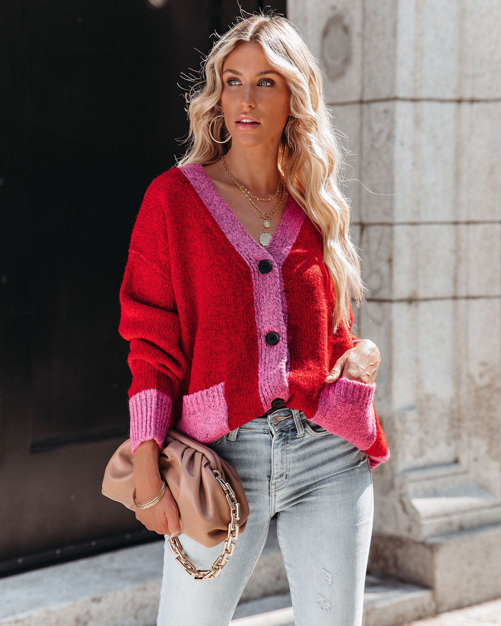 Shades Of Love Pocketed Button Down Knit Cardigan Ins Street