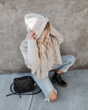 Shaken Snow Globe Hooded Cable Knit Sweater - Stone Ins Street