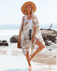 Shasta Printed Kimono - Cream Ins Street