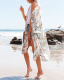 Shasta Printed Kimono - Cream Ins Street