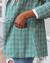 Shea Pocketed Plaid Blazer - Green Ins Street