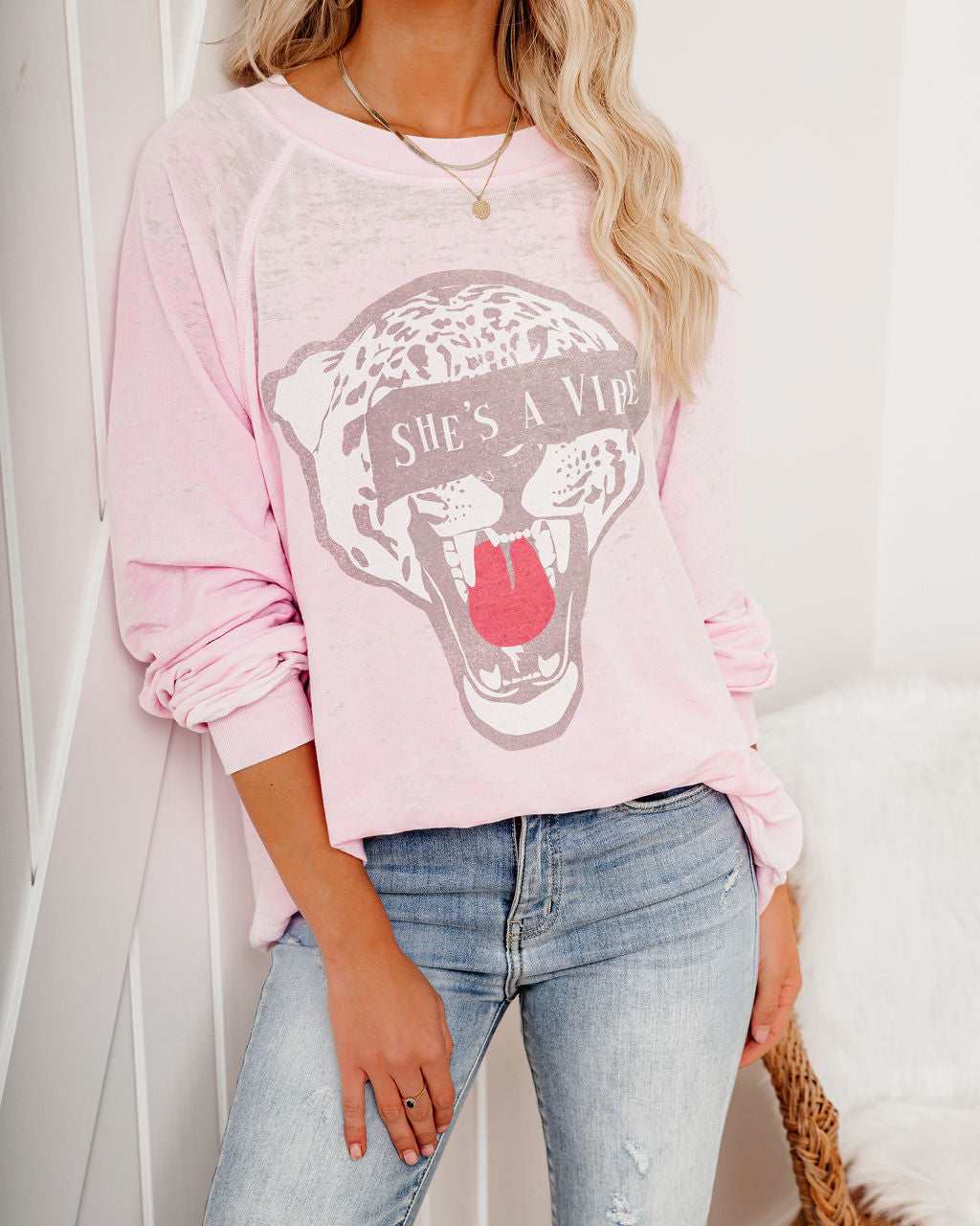 She's A Vibe Vintage Knit Cheetah Pullover Ins Street