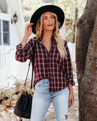 Sienna Cotton Blend Plaid Button Down Top Ins Street