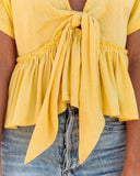 Sira Cotton Blend Tie Front Babydoll Top - Lemonade Ins Street